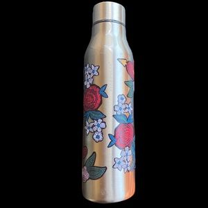 Starbucks tattoo stich tumbler silver stainless steel floral 13oz